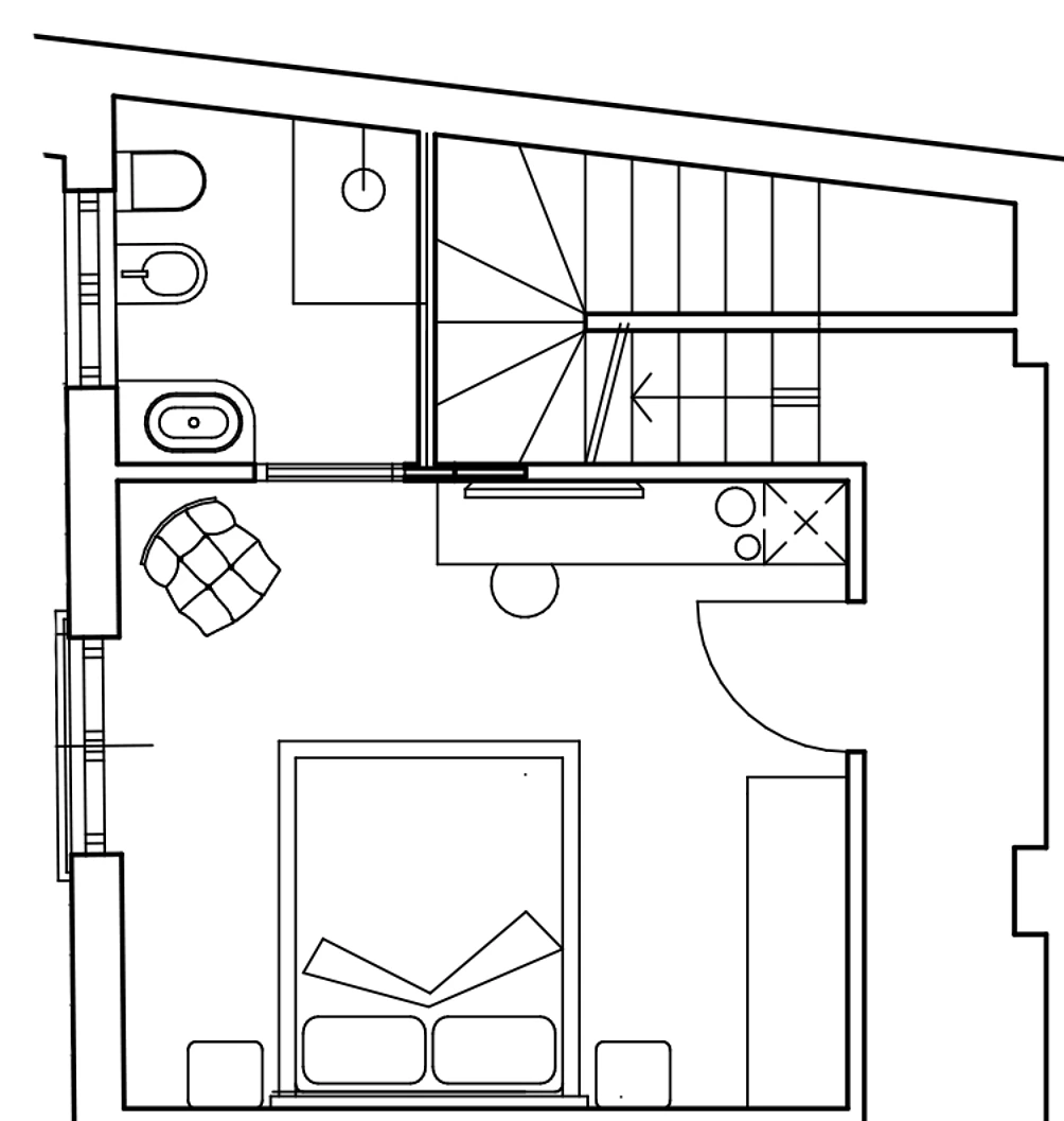 Classic Room — Neró Rooms Taormina, floor plan