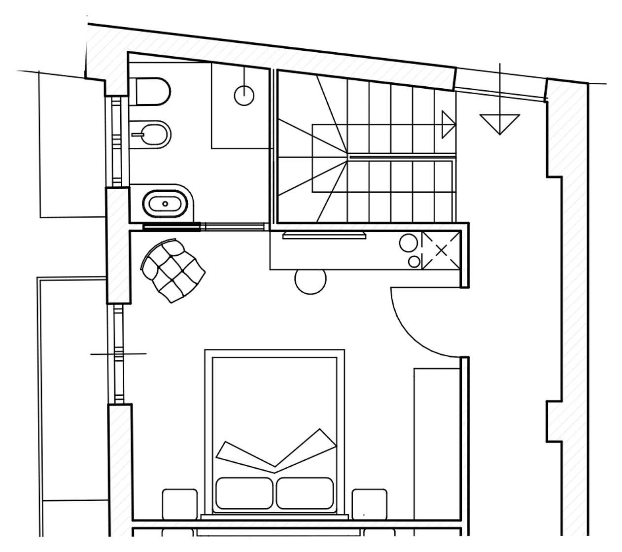 Superior with Balcony — Neró Rooms Taormina, floor plan
