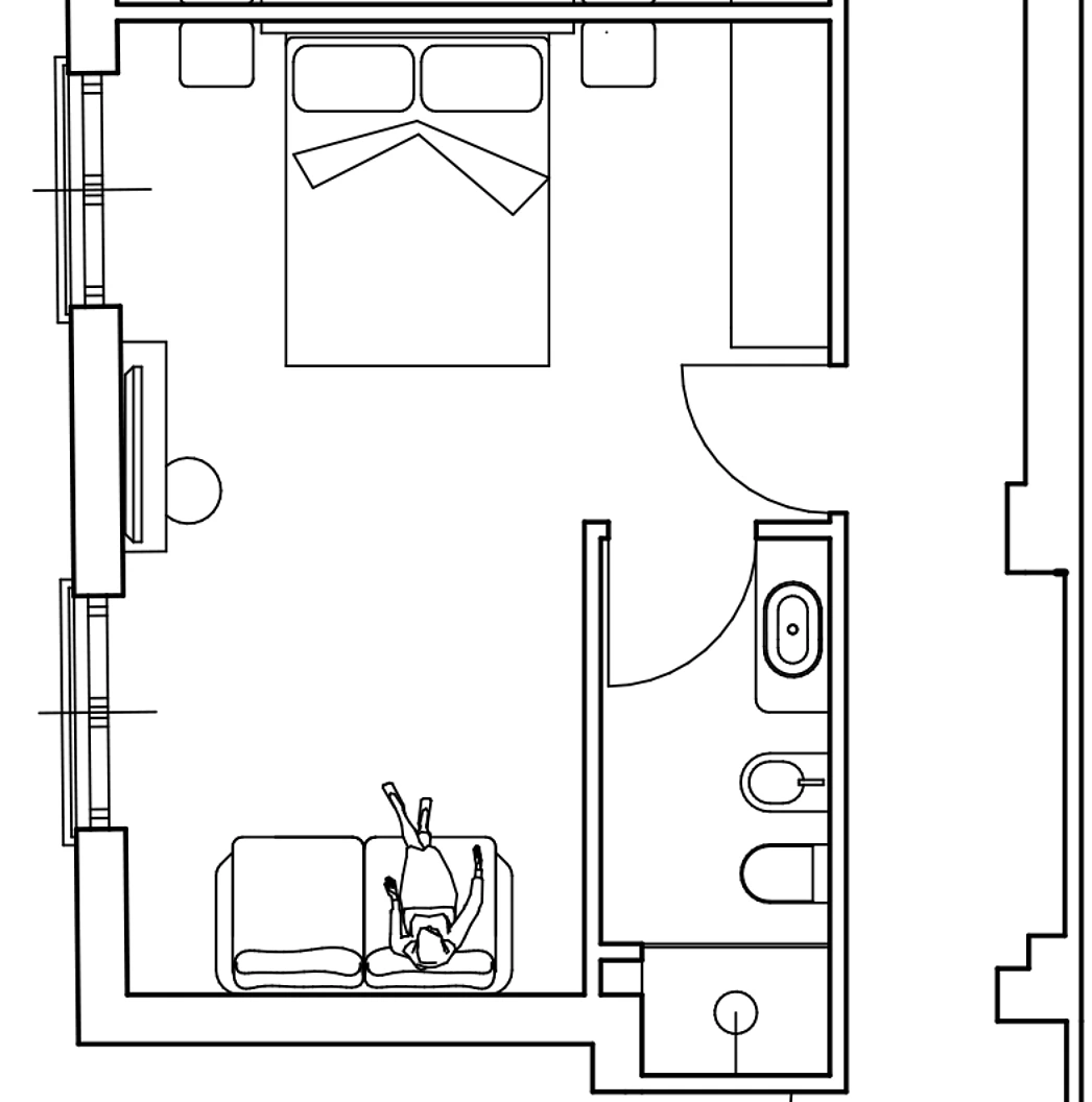 Superior Room — Neró Rooms Taormina, floor plan